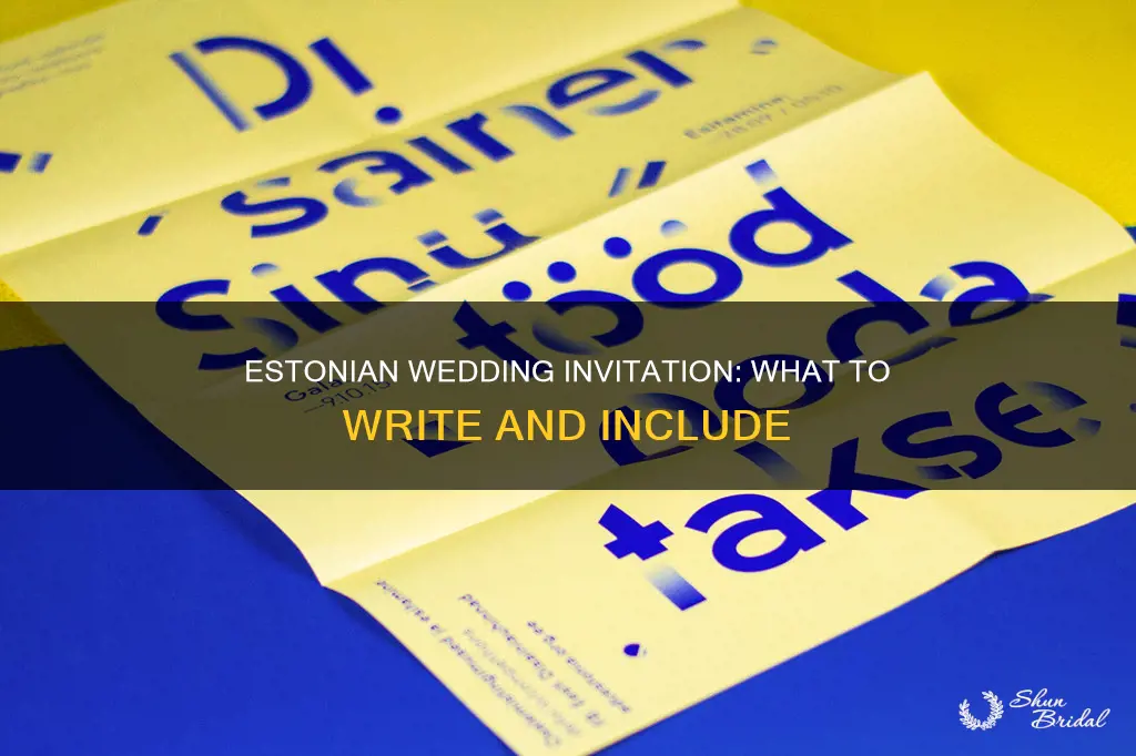 what to write on estonian wedding invitation