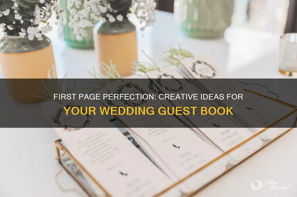 what to write on first page of wedding guest book