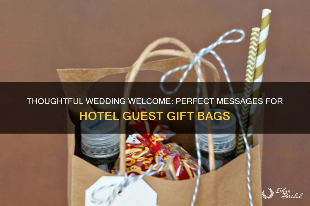 what to write on hotel gift bags for wedding guests