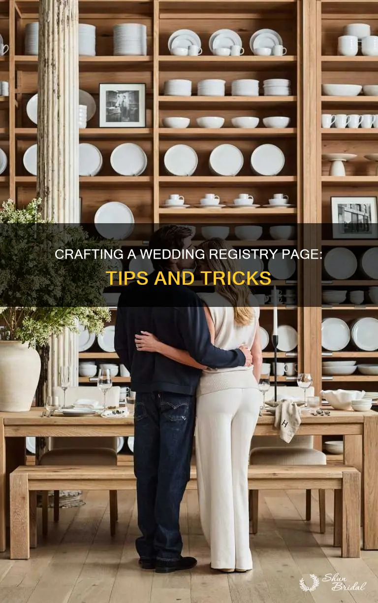 what to write on registry page of wedding website
