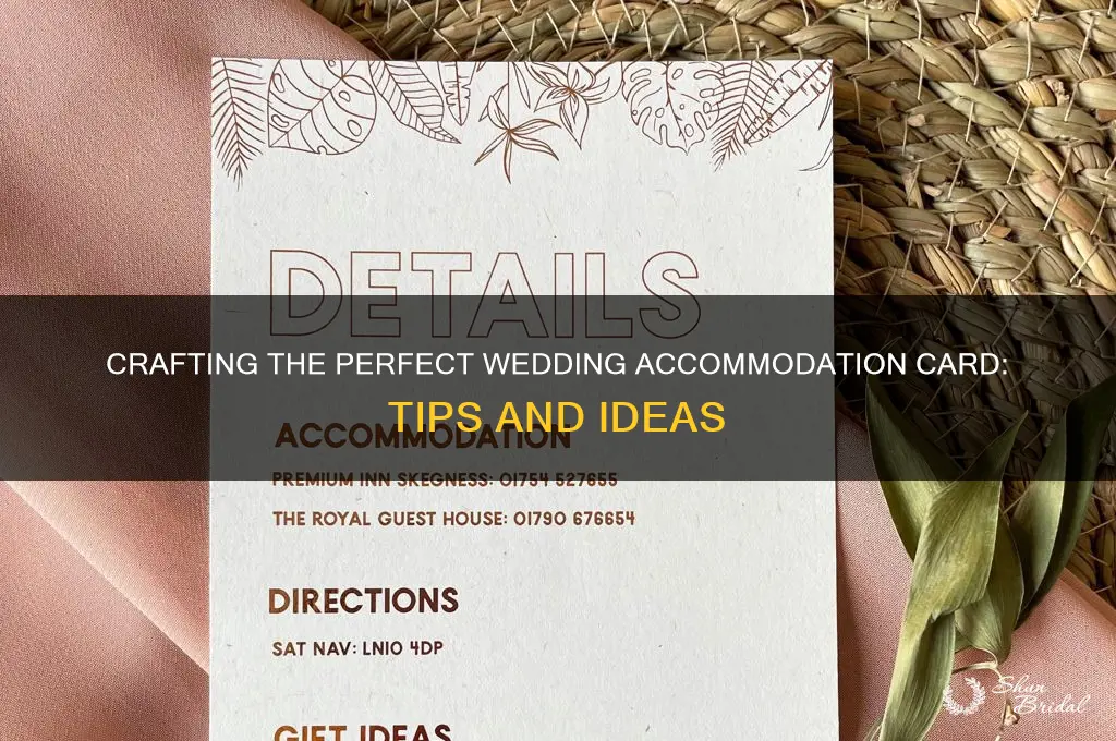 what to write on wedding accommodation card