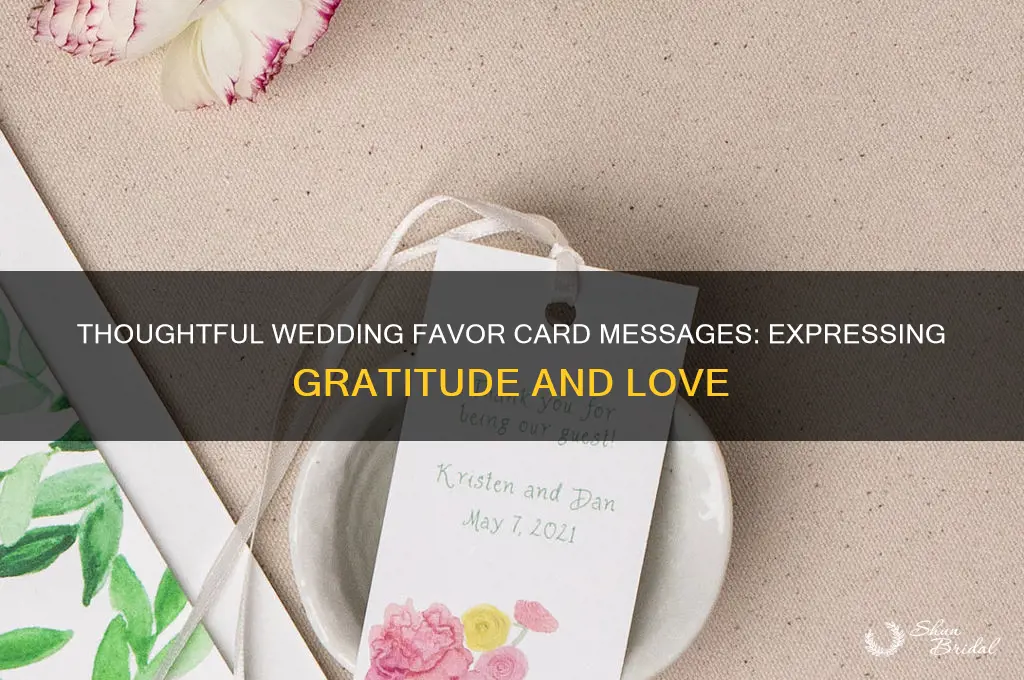 what to write on wedding favor cards