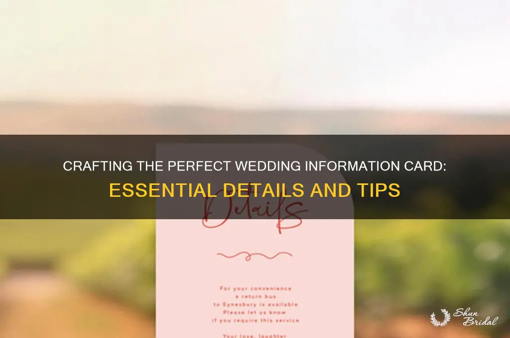 what to write on wedding information card
