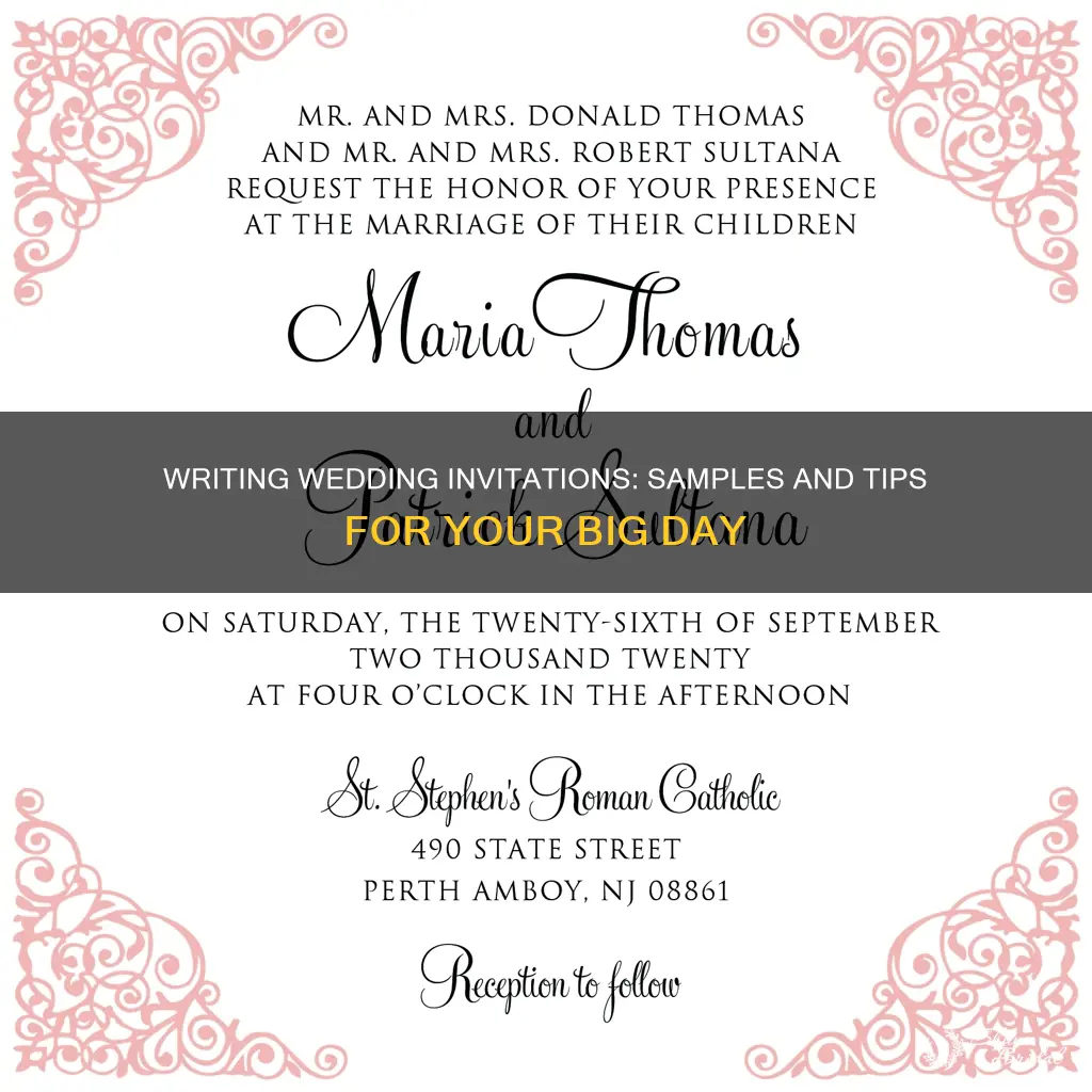 what to write on wedding invitations sample