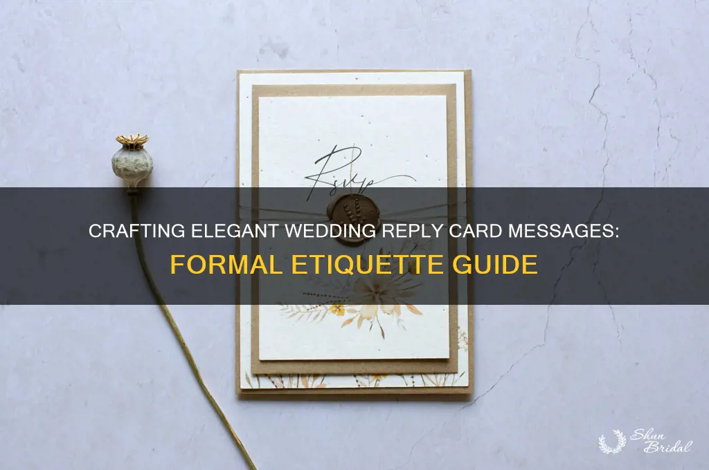 what to write on wedding repy card formal