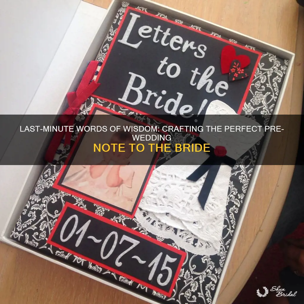 what to write to bride nightbefore wedding