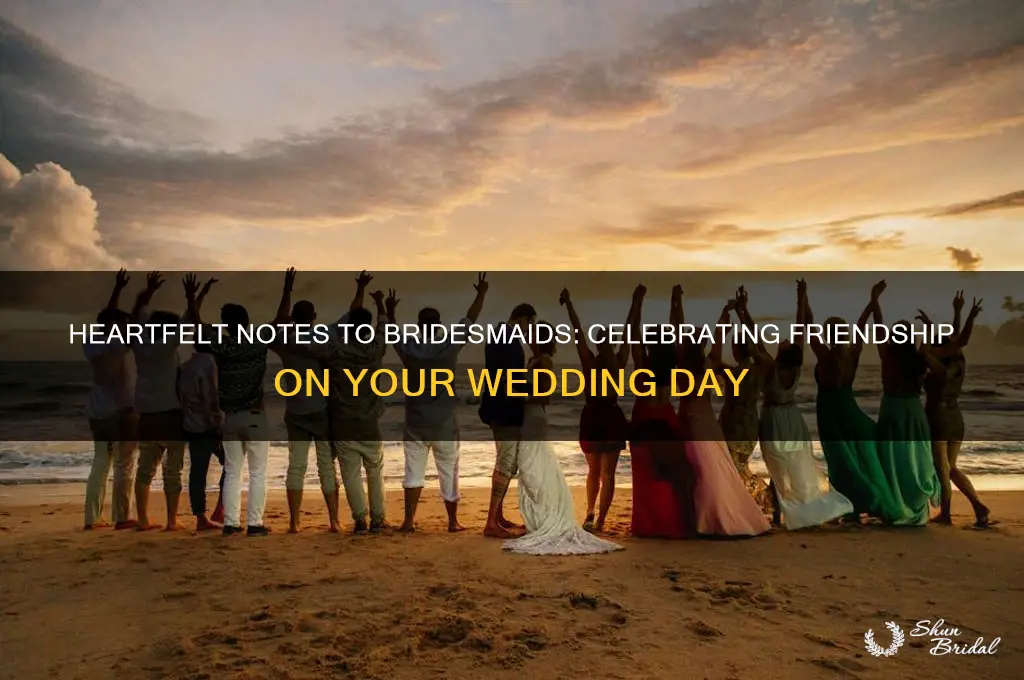 what to write to bridesmaid on wedding day
