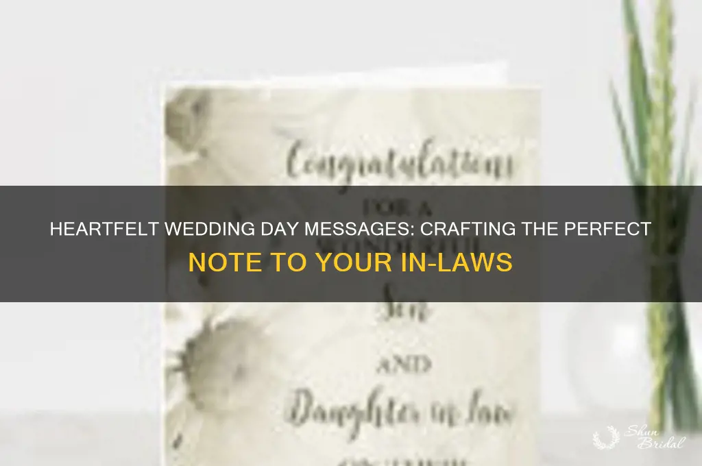 what to write to in laws on wedding day