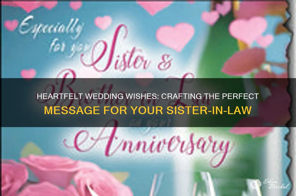 what to write to sister in law on wedding day
