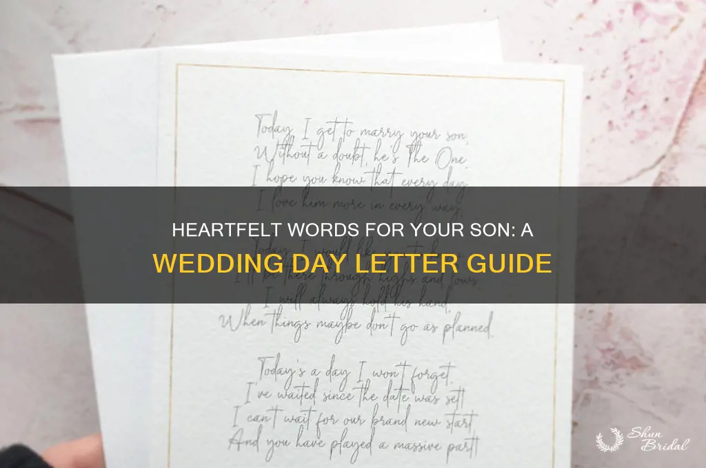 what to write to son on his wedding day