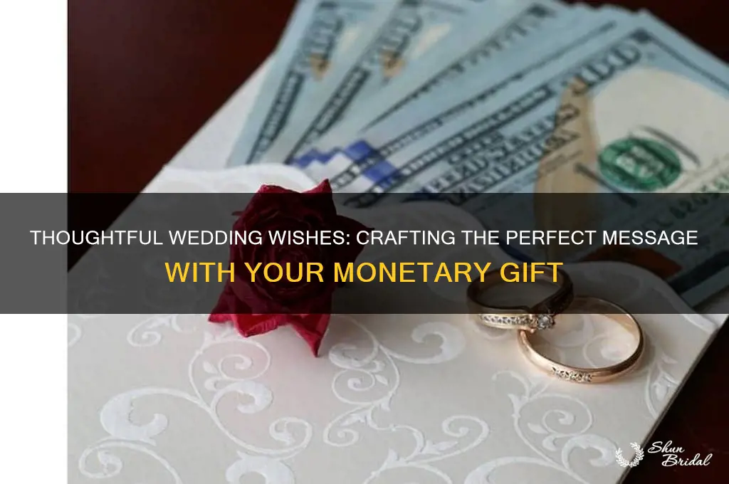 what to write when giving money as a wedding gift
