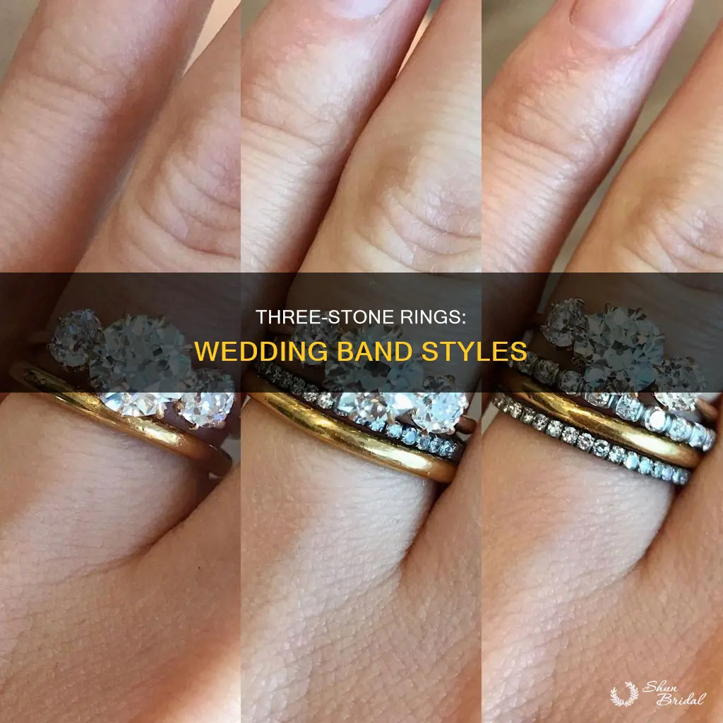 what type of wedding band goes with a three stone