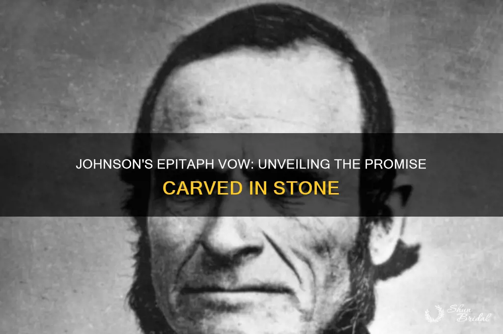 what vow does johnson make as part of the epitaph