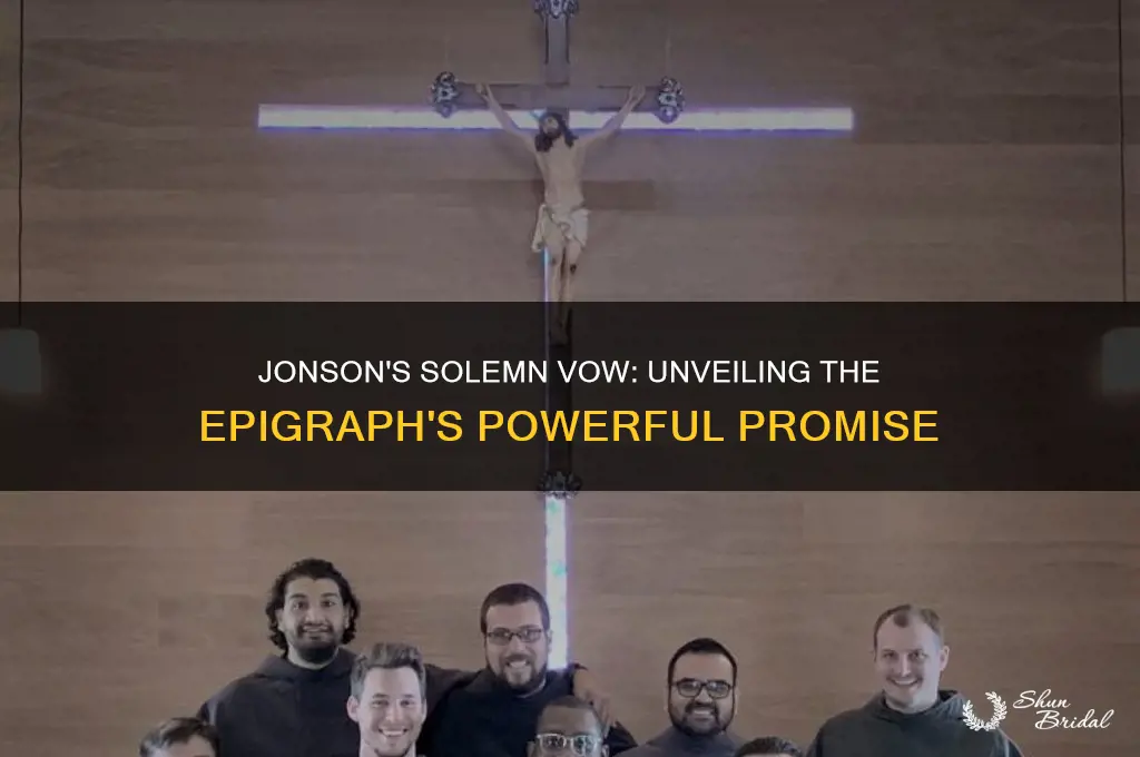what vow does jonson make as part of the epigraph