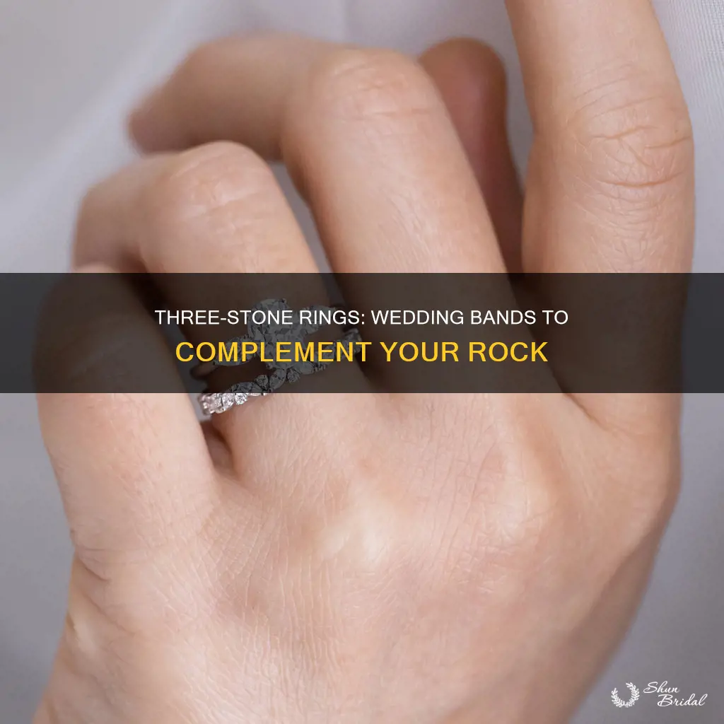what wedding band goes with 3 stone ring