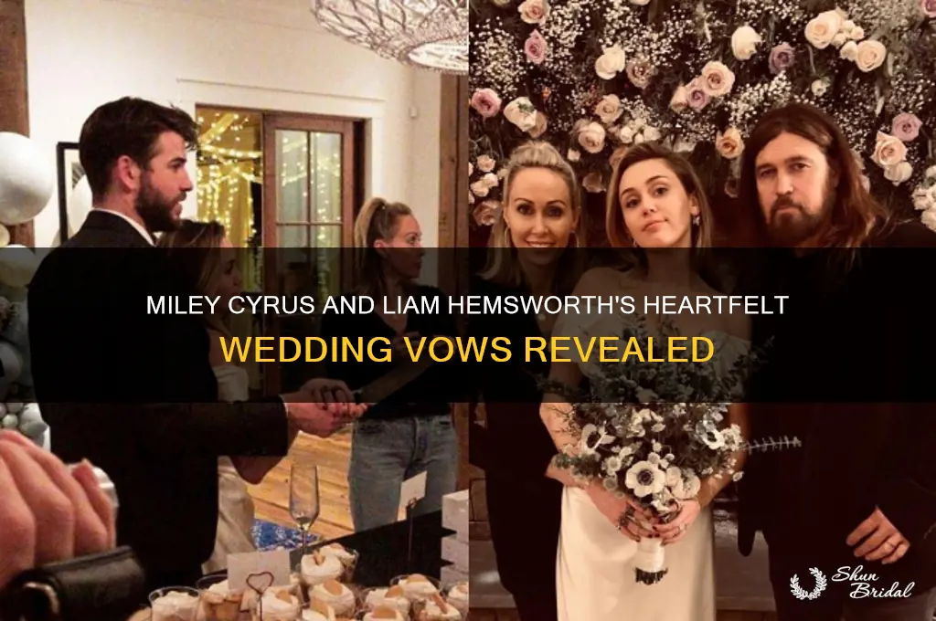 what were miley cyrus and liam ha wedding vows