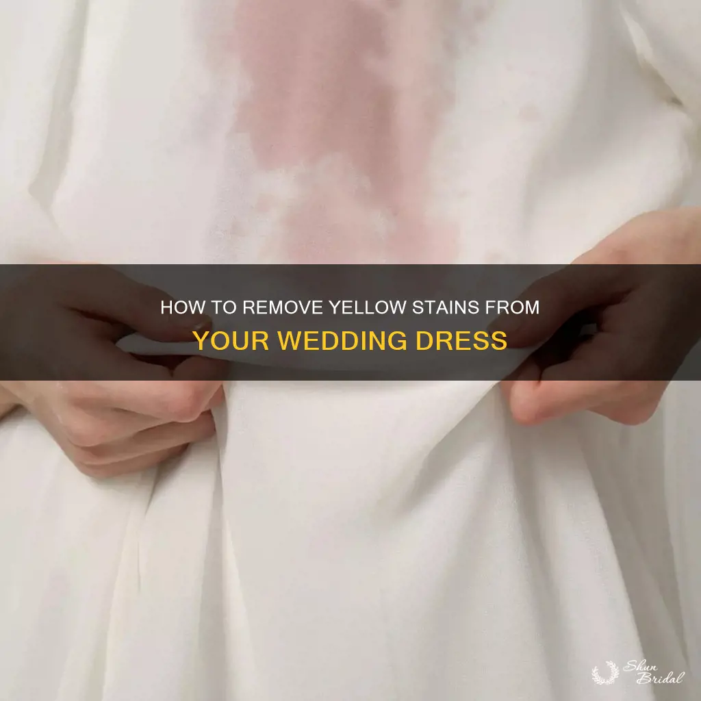 what will take yellow out of wedding dress