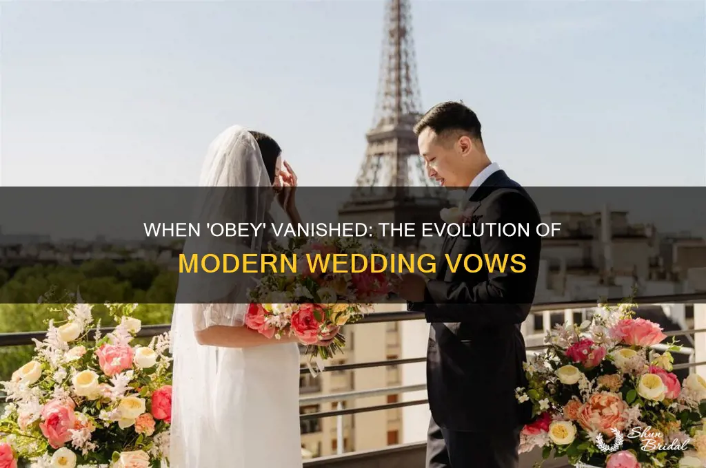 what year did they take out obey in wedding vows