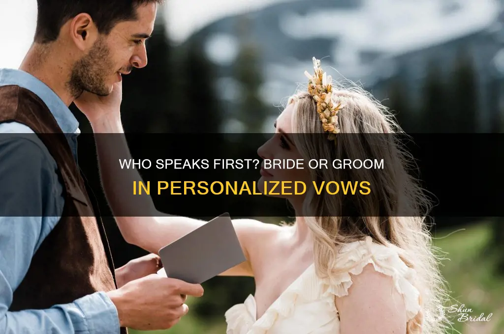 when bride and groom recite own vows who goes first