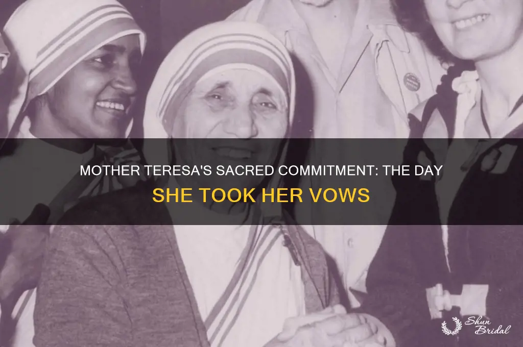 when did mother teresa take her vows as a nun