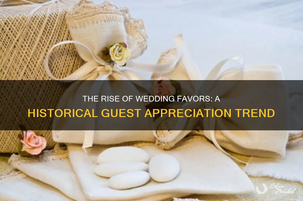 when did wedding favors for guests become popular