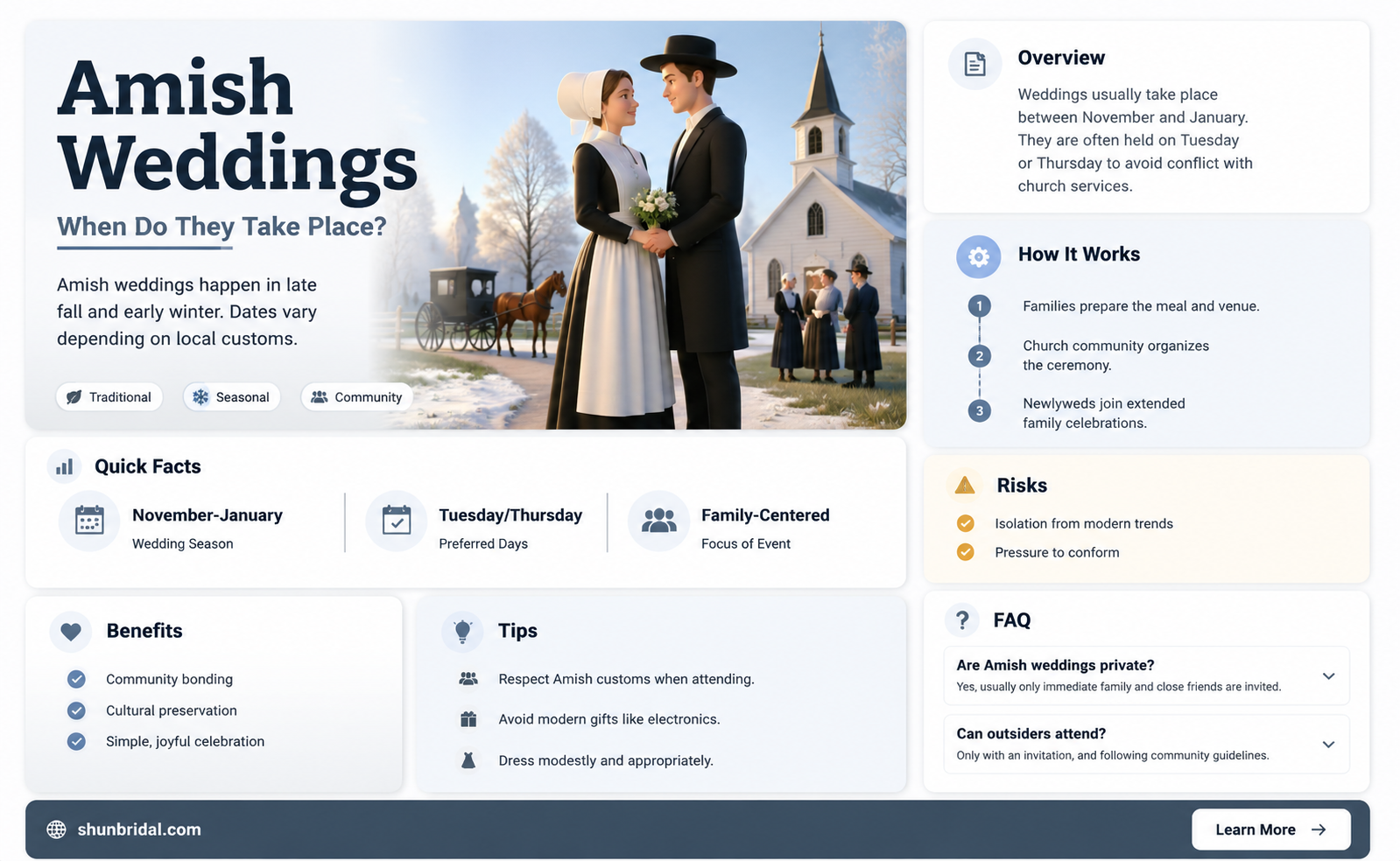 are amish weddings held in the am or pm