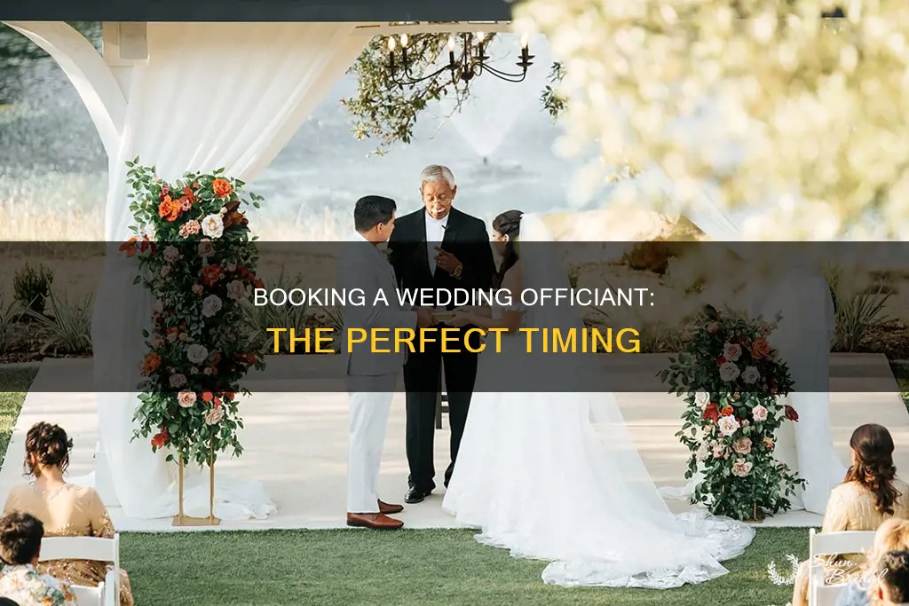 when do I need to book wedding officiant