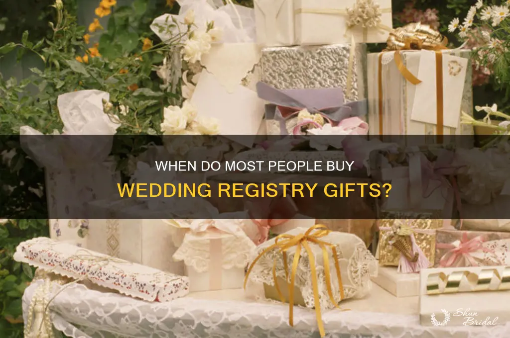 when do most people buy wedding registry gifts