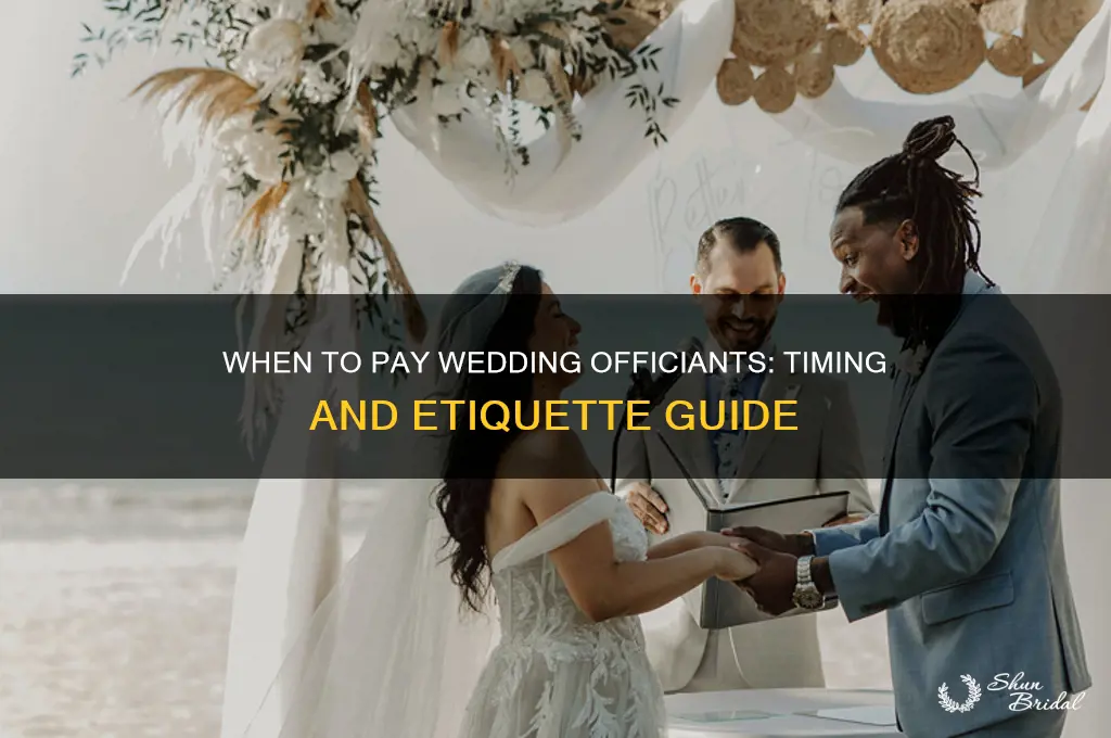when do you pay the wedding officiants