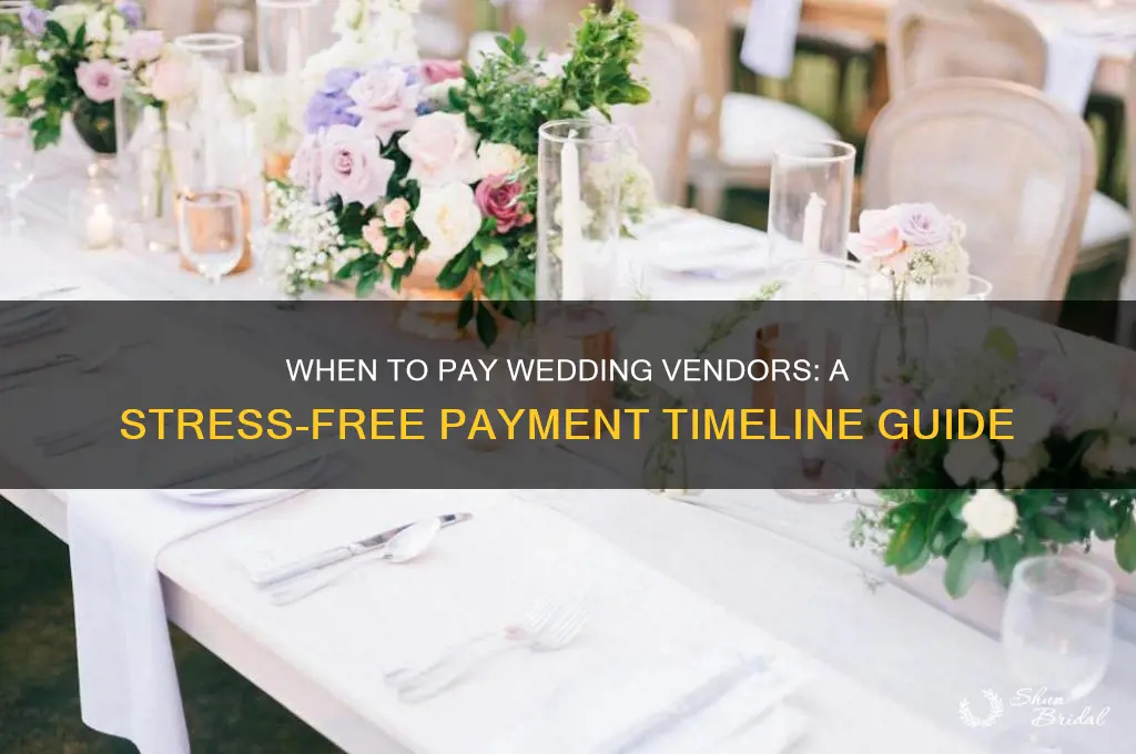 when do you pay wedding vendors