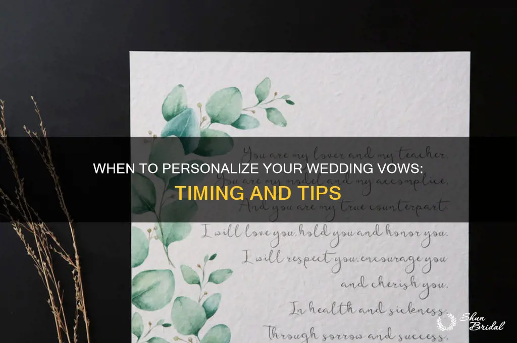 when do you say your own wedding vows