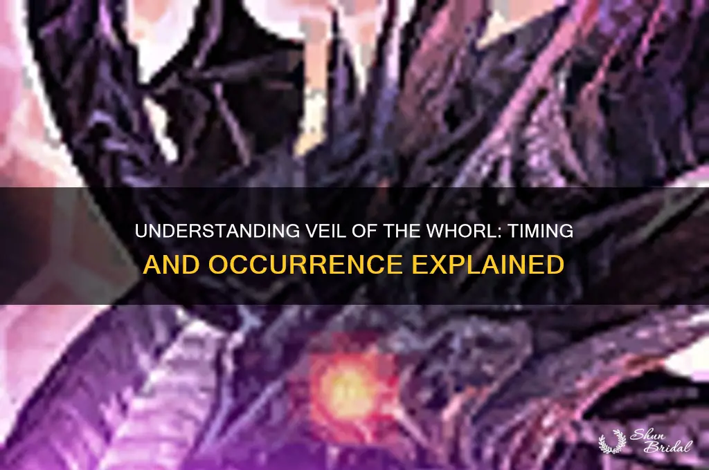 when does veil of the whorl occure