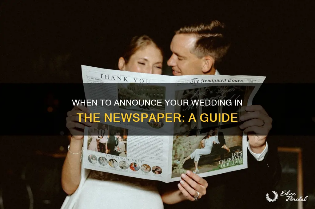 when does wedding go in the paper