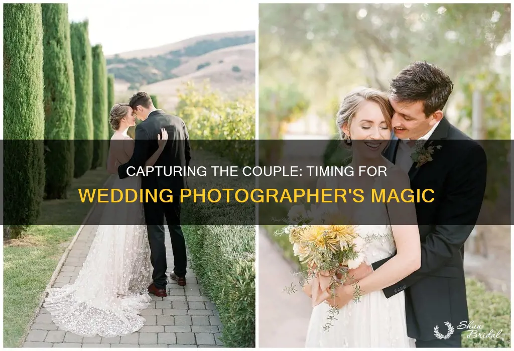 when does wedding photograhers take bride and groom phots