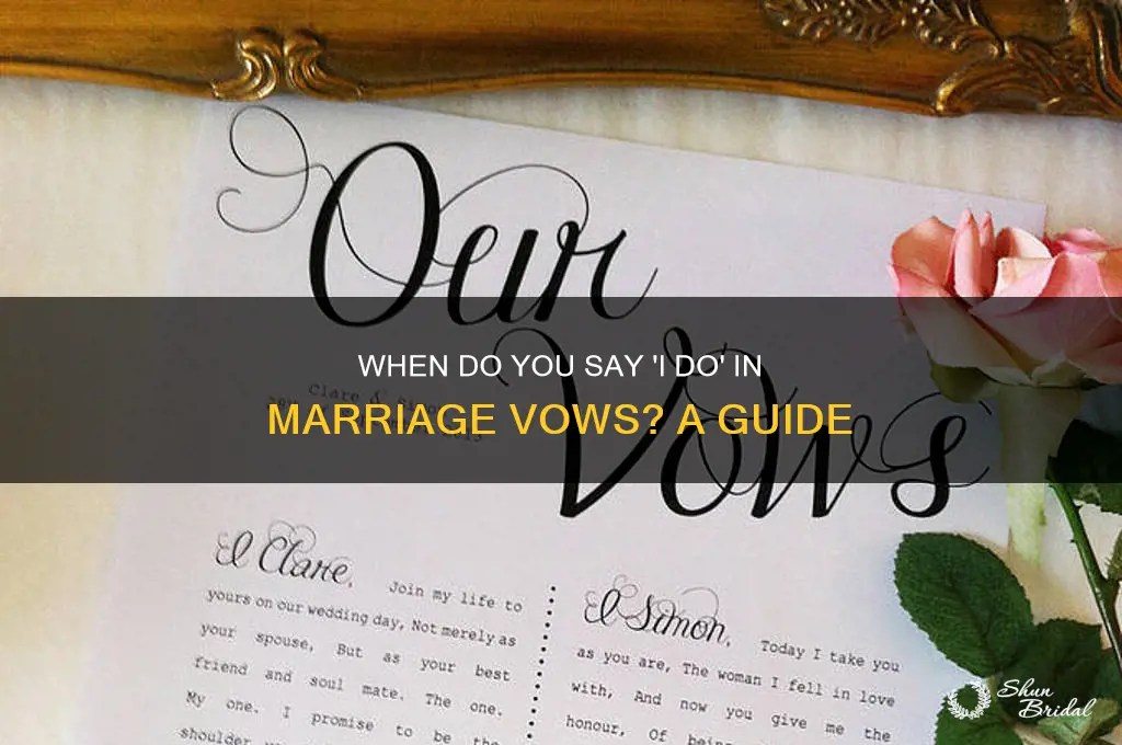 when in marriage vows do you say i do