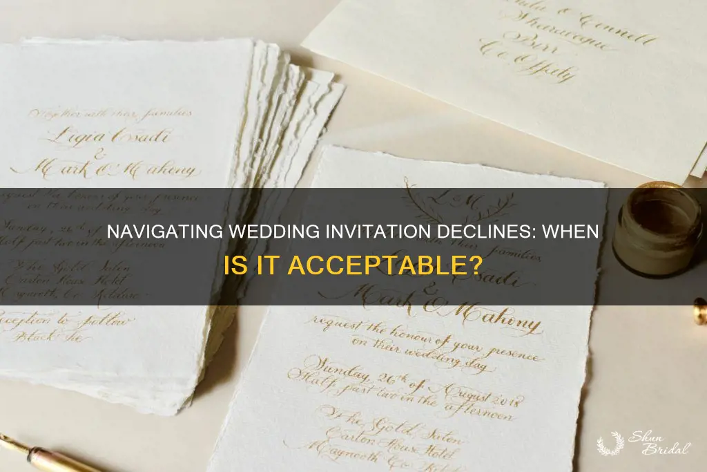 when is it ok to decline a wedding invitation