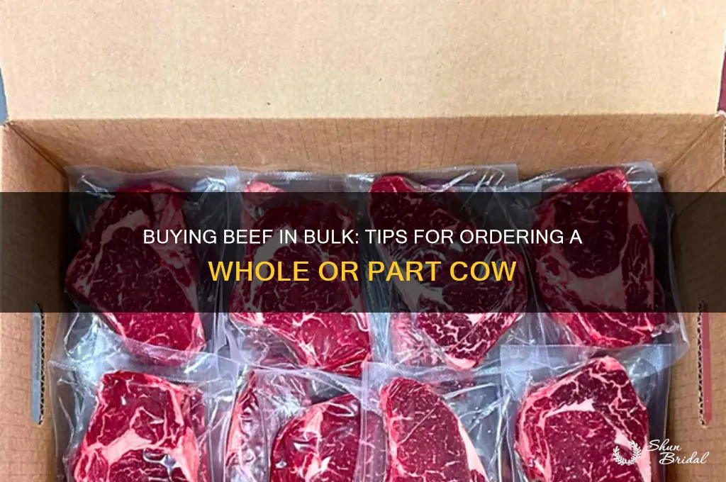 when orderig a whole vow or part of a cow