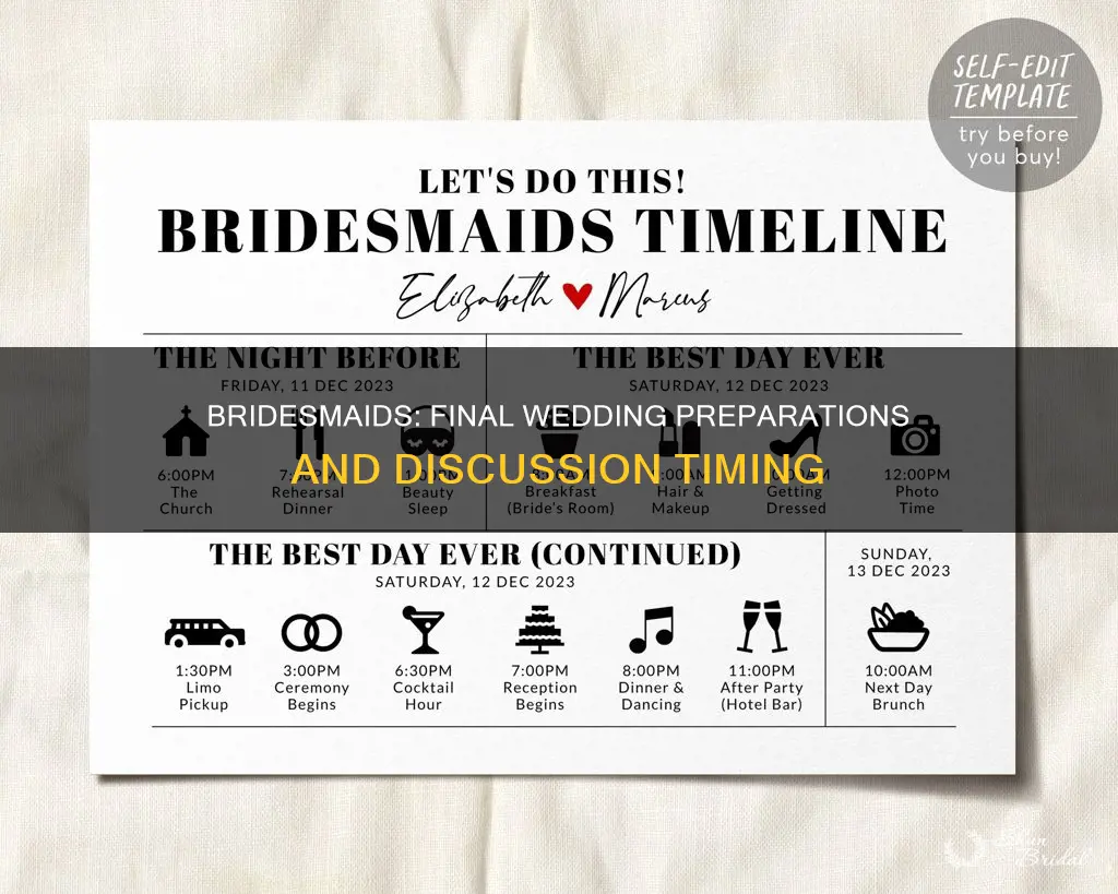 when should I disccus day of wedding stuff with bridesmaids