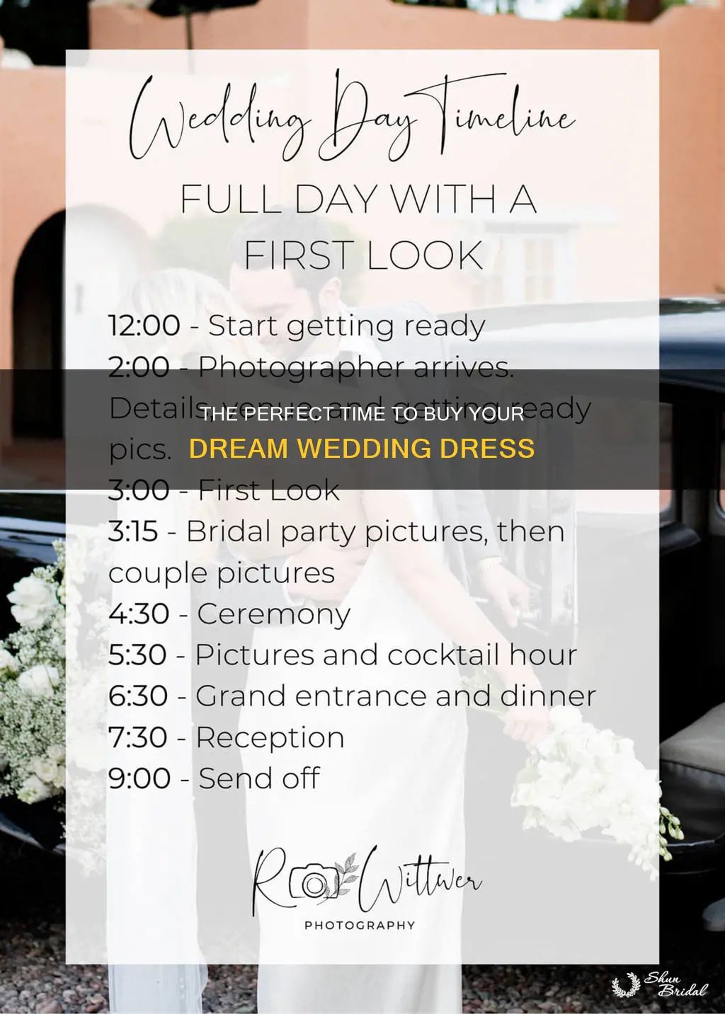 when should you give buy wedding dresses