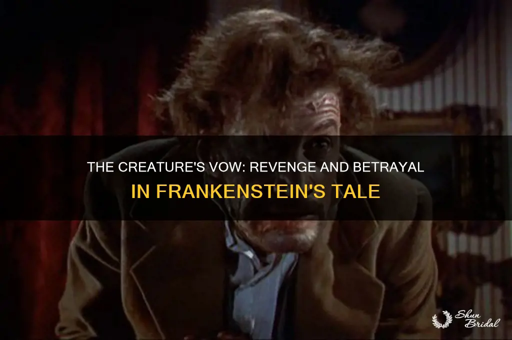when the the creature vow revenge in frankenstein
