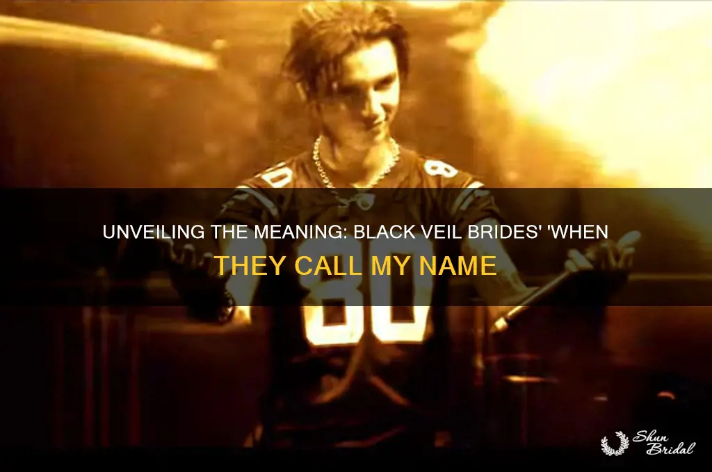 when they call my name black veil brides meaning