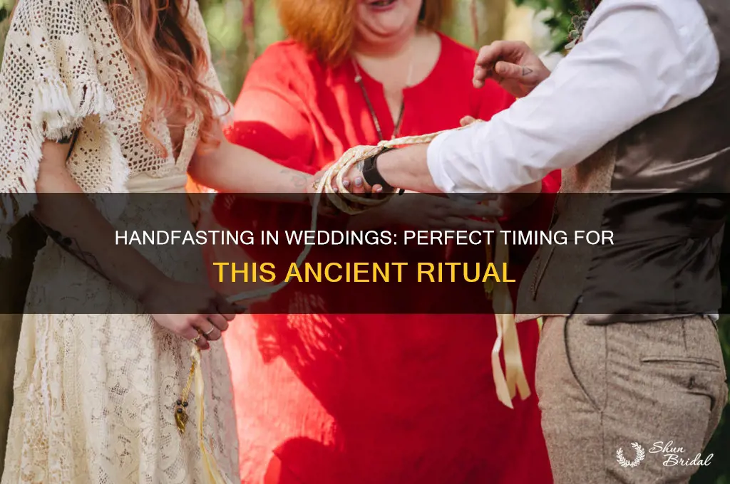 when to add handfasting during a wedding ceremony