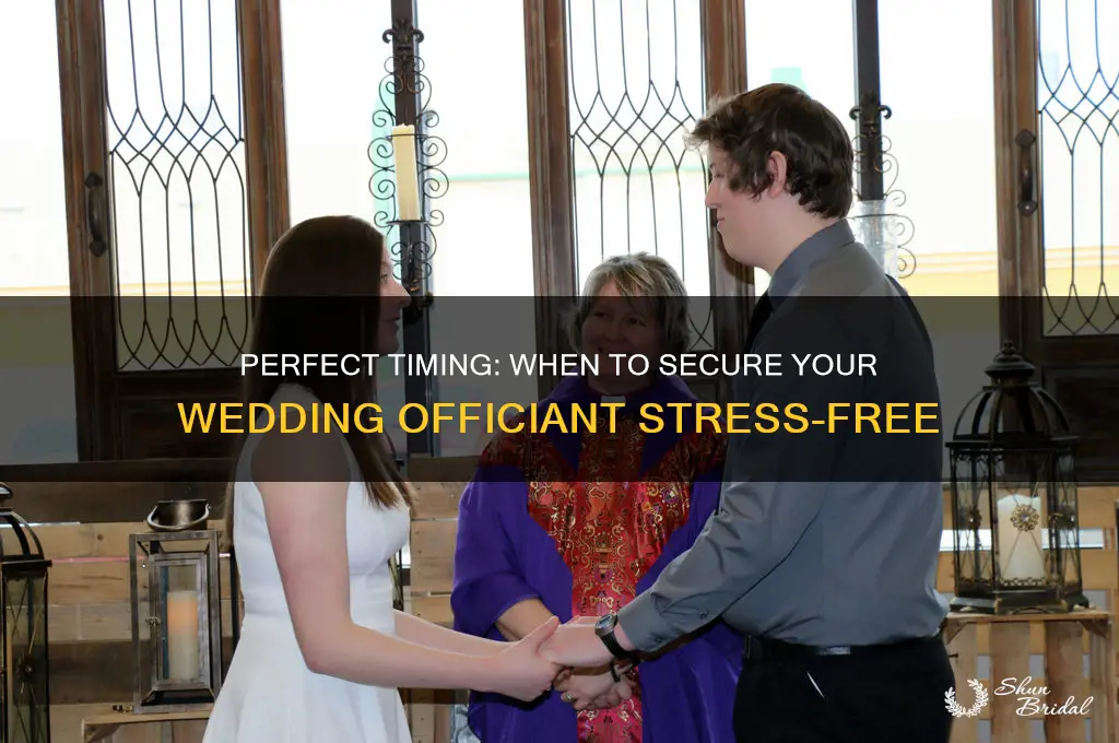 when to book officiant for wedding