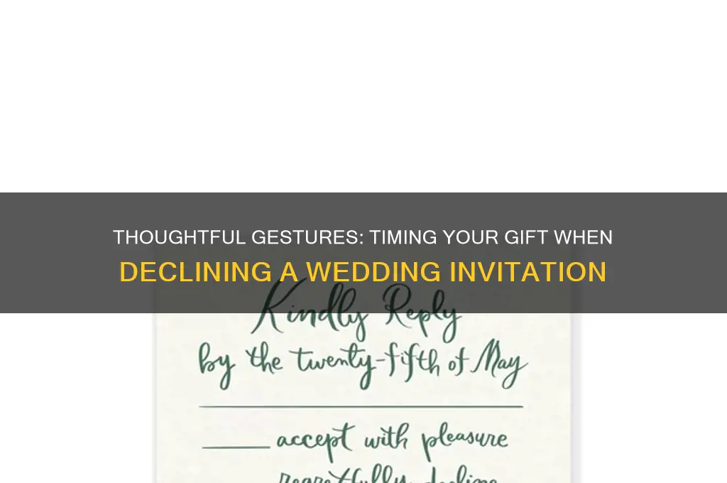 when to buy a gift when declining a wedding