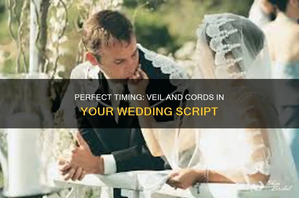 when to do veil and cords in wedding script
