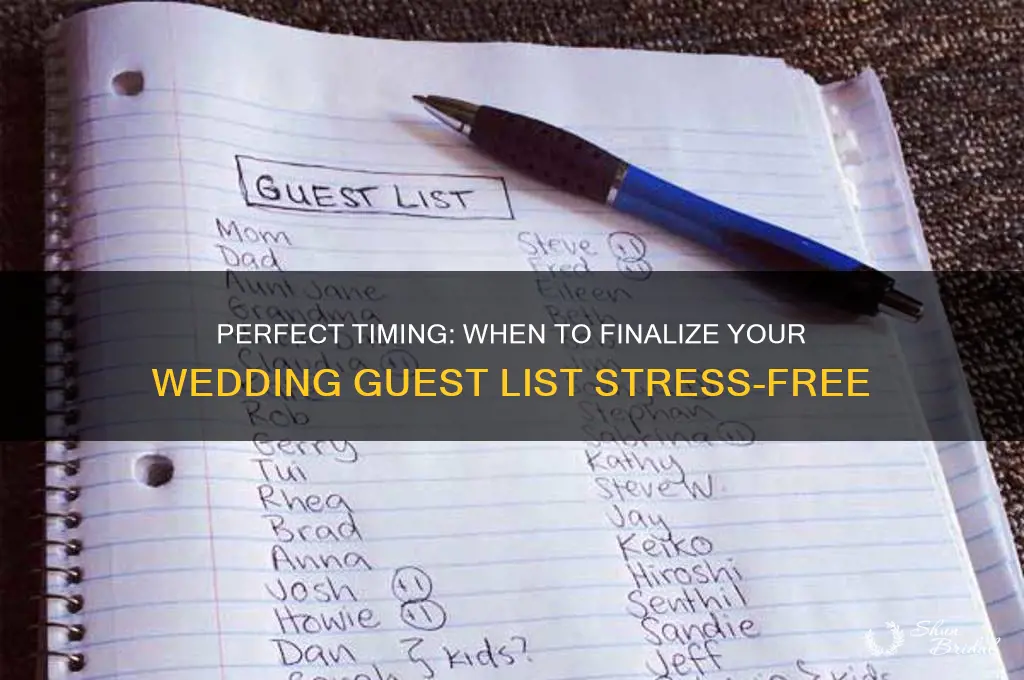 when to finalize guest list wedding