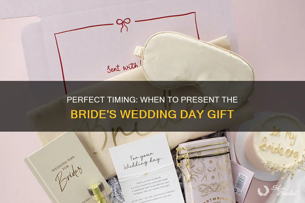 when to give bride wedding day gift