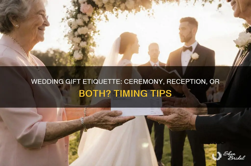 when to give gift for wedding at reception or ceremony