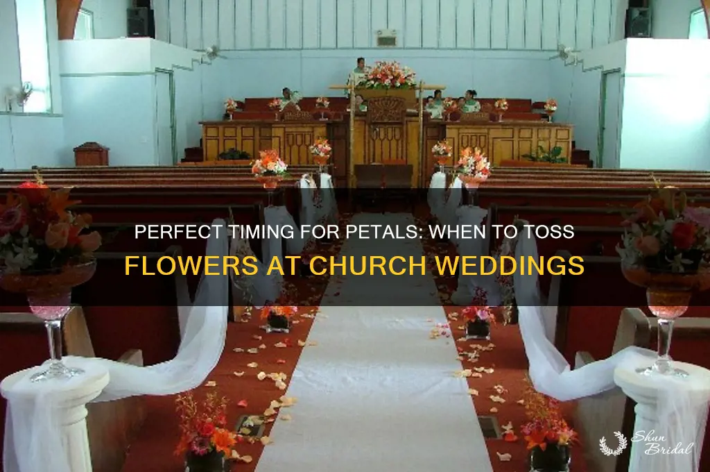 when to have guests throw flower petals at church wedding