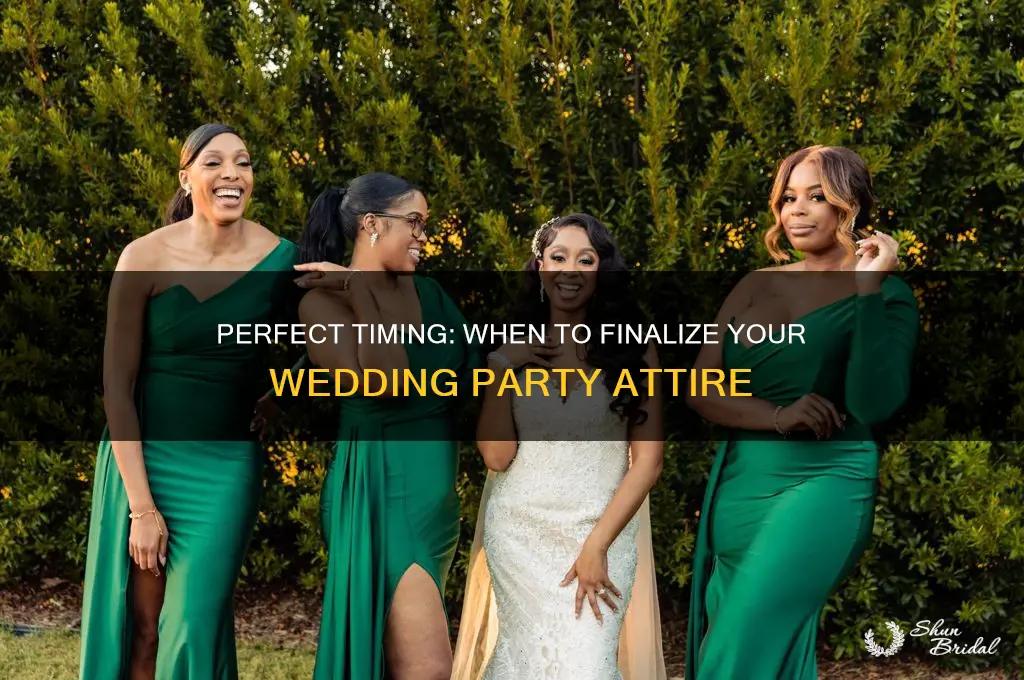 when to have your wedding party attire chosen